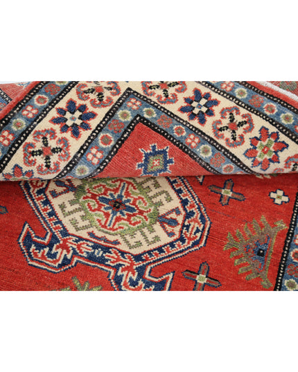 Kazak 3' 3" X 4' 10" Hand Knotted Wool Rug 3' 3" X 4' 10" (99 X 147) / Red / Wool