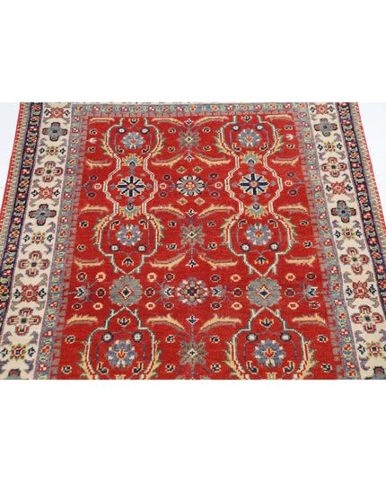 Kazak 3' 1" X 4' 9" Hand Knotted Wool Rug 3' 1" X 4' 9" (94 X 145) / Red / Wool