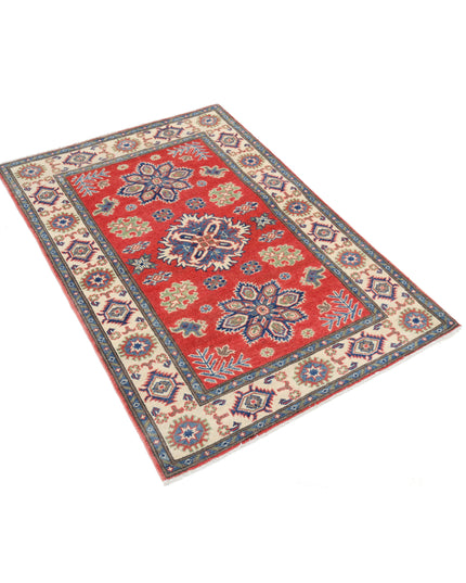 Kazak 3' 3" X 4' 7" Hand Knotted Wool Rug 3' 3" X 4' 7" (99 X 140) / Red / Wool