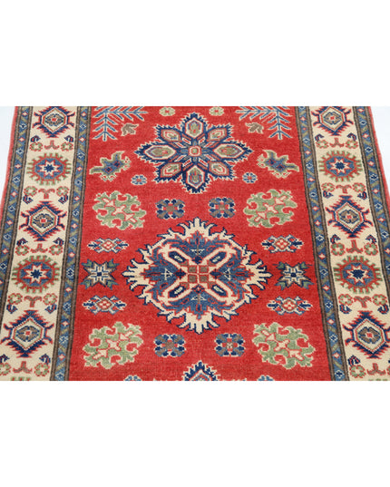 Kazak 3' 3" X 4' 7" Hand Knotted Wool Rug 3' 3" X 4' 7" (99 X 140) / Red / Wool