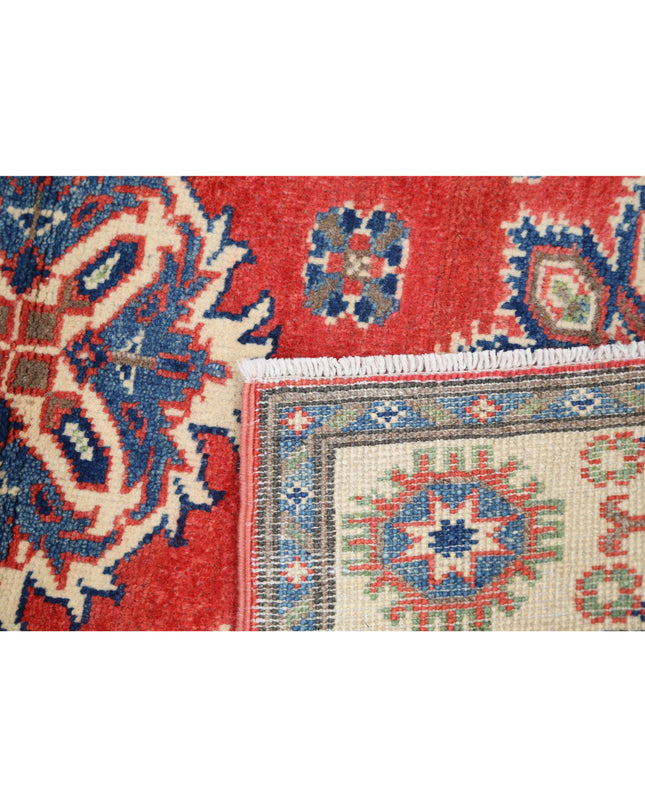 Kazak 3' 3" X 4' 7" Hand Knotted Wool Rug 3' 3" X 4' 7" (99 X 140) / Red / Wool