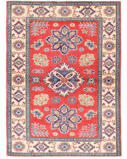 Kazak 3' 3" X 4' 7" Hand Knotted Wool Rug 3' 3" X 4' 7" (99 X 140) / Red / Wool