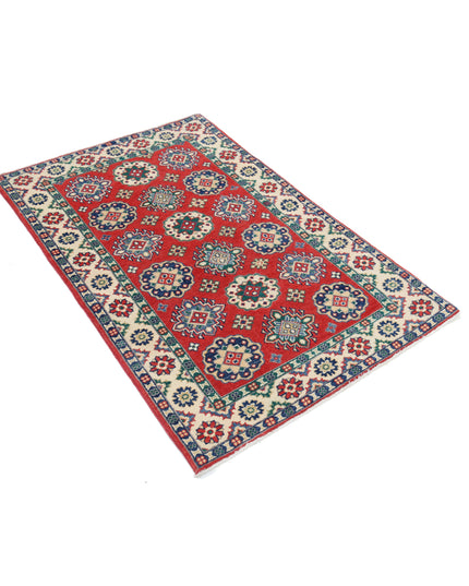 Kazak 3' 3" X 4' 11" Hand Knotted Wool Rug 3' 3" X 4' 11" (99 X 150) / Red / Wool