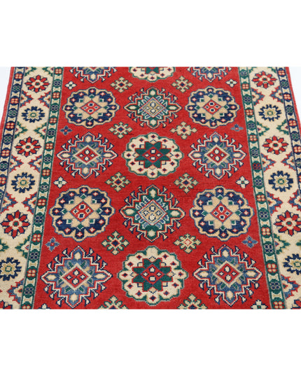 Kazak 3' 3" X 4' 11" Hand Knotted Wool Rug 3' 3" X 4' 11" (99 X 150) / Red / Wool