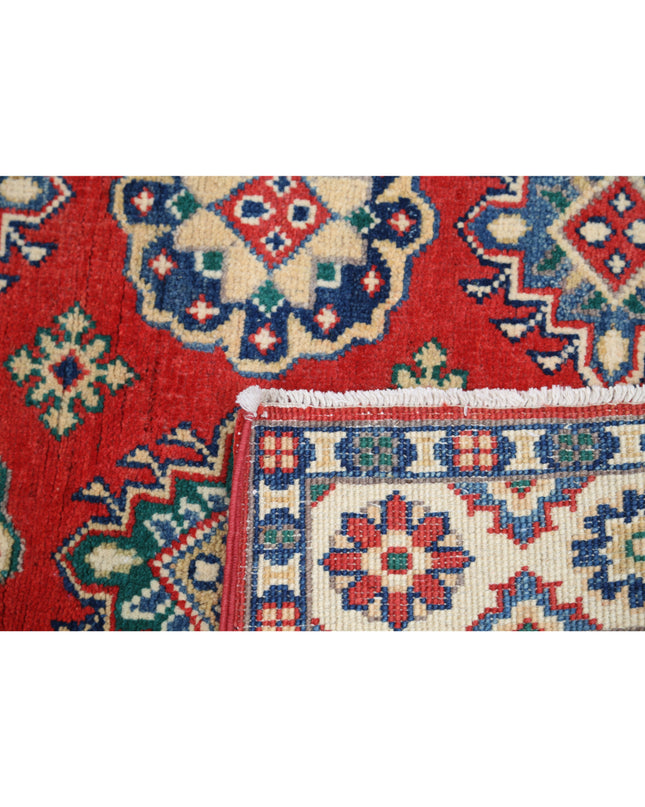 Kazak 3' 3" X 4' 11" Hand Knotted Wool Rug 3' 3" X 4' 11" (99 X 150) / Red / Wool