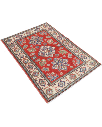 Kazak 3' 3" X 4' 9" Hand Knotted Wool Rug 3' 3" X 4' 9" (99 X 145) / Red / Wool