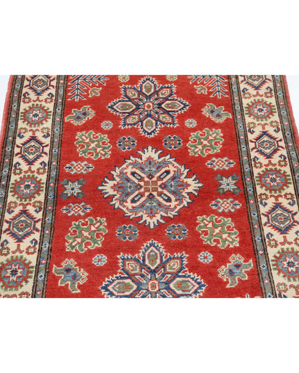 Kazak 3' 3" X 4' 9" Hand Knotted Wool Rug 3' 3" X 4' 9" (99 X 145) / Red / Wool