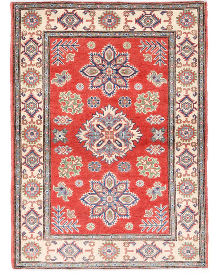 Kazak 3' 3" X 4' 9" Hand Knotted Wool Rug 3' 3" X 4' 9" (99 X 145) / Red / Wool