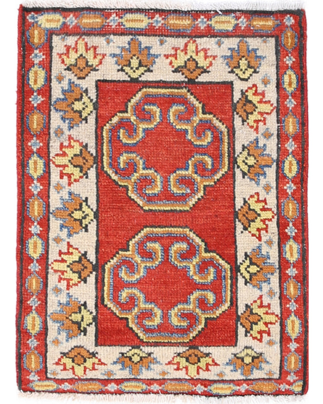 Kazak 1' 7" X 2' 3" Hand Knotted Wool Rug 1' 7" X 2' 3" (48 X 69) / Red / Wool