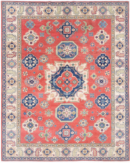 Kazak 8' 0" X 10' 1" Hand Knotted Wool Rug 8' 0" X 10' 1" (244 X 307) / Red / Wool
