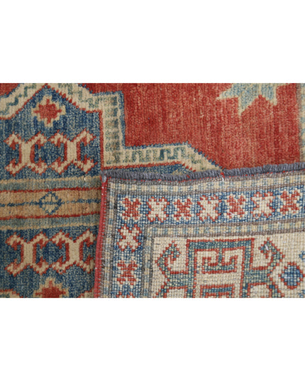 Kazak 3' 2" X 3' 5" Hand Knotted Wool Rug 3' 2" X 3' 5" (97 X 104) / Red / Wool