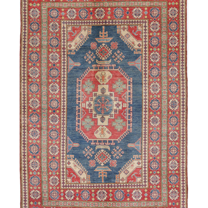 Kazak 6' 8" X 9' 7" Hand Knotted Wool Rug 6' 8" X 9' 7" (203 X 292) / Blue / Wool