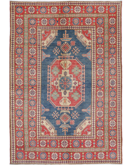 Kazak 6' 8" X 9' 7" Hand Knotted Wool Rug 6' 8" X 9' 7" (203 X 292) / Blue / Wool
