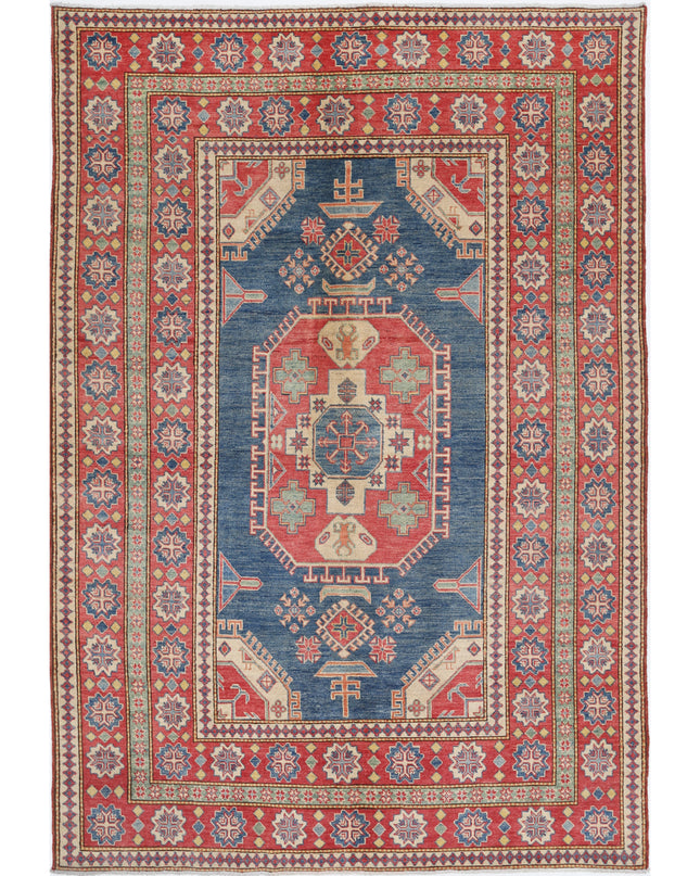 Kazak 6' 8" X 9' 7" Hand Knotted Wool Rug 6' 8" X 9' 7" (203 X 292) / Blue / Wool