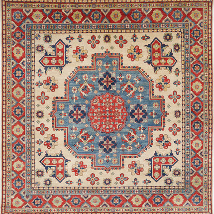 Kazak 9' 9" X 10' 0" Hand Knotted Wool Rug 9' 9" X 10' 0" (297 X 305) / Ivory / Wool