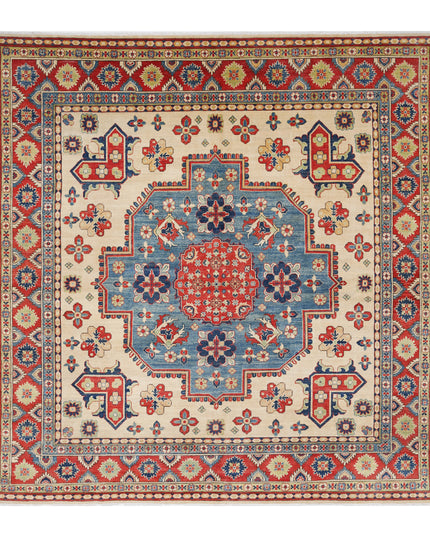 Kazak 9' 9" X 10' 0" Hand Knotted Wool Rug 9' 9" X 10' 0" (297 X 305) / Ivory / Wool