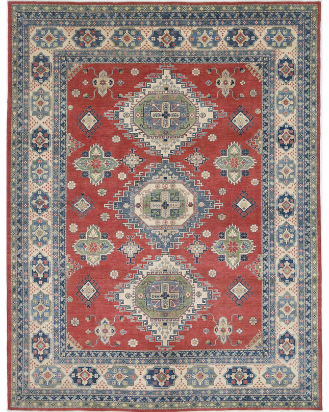 Kazak 10' 1" X 13' 3" Hand Knotted Wool Rug 10' 1" X 13' 3" (307 X 404) / Red / Wool