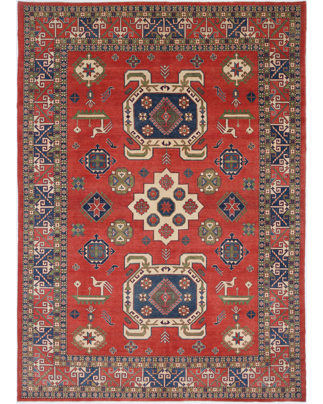 Kazak 9' 7" X 13' 10" Hand Knotted Wool Rug 9' 7" X 13' 10" (292 X 422) / Red / Wool