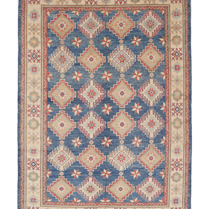 Kazak 9' 11" X 14' 3" Hand Knotted Wool Rug 9' 11" X 14' 3" (302 X 434) / Blue / Wool