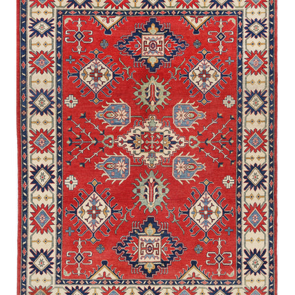 Kazak 6' 10" X 9' 2" Hand Knotted Wool Rug 6' 10" X 9' 2" (208 X 280) / Red / Wool