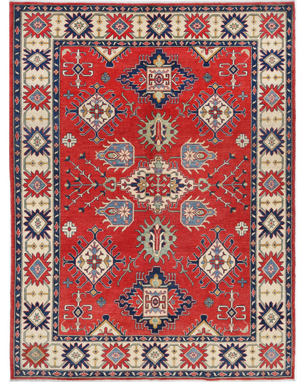 Kazak 6' 10" X 9' 2" Hand Knotted Wool Rug 6' 10" X 9' 2" (208 X 280) / Red / Wool