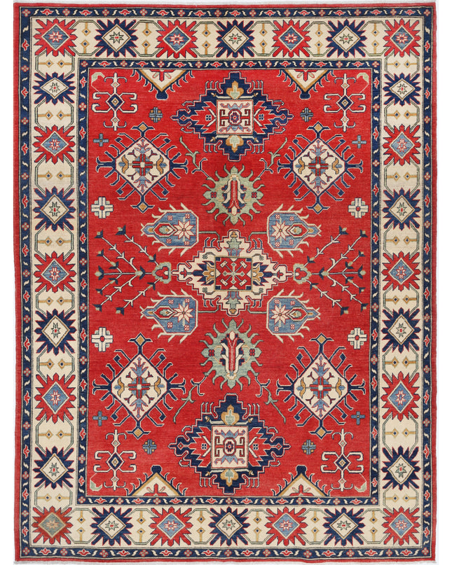 Kazak 6' 10" X 9' 2" Hand Knotted Wool Rug 6' 10" X 9' 2" (208 X 280) / Red / Wool