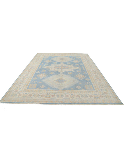 Kazak 8' 9" X 11' 9" Hand Knotted Wool Rug 8' 9" X 11' 9" (267 X 358) / Blue / Wool