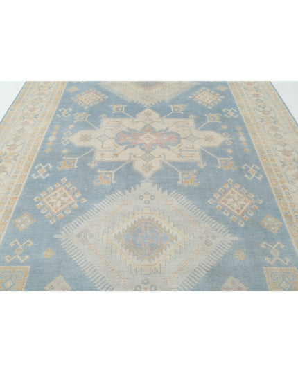 Kazak 8' 9" X 11' 9" Hand Knotted Wool Rug 8' 9" X 11' 9" (267 X 358) / Blue / Wool