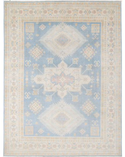 Kazak 8' 9" X 11' 9" Hand Knotted Wool Rug 8' 9" X 11' 9" (267 X 358) / Blue / Wool
