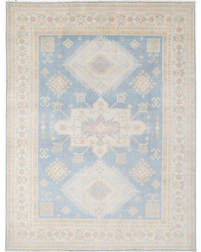 Kazak 8' 9" X 11' 9" Hand Knotted Wool Rug 8' 9" X 11' 9" (267 X 358) / Blue / Wool
