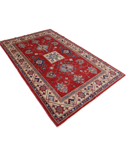 Kazak 5' 0" X 7' 9" Hand Knotted Wool Rug 5' 0" X 7' 9" (152 X 236) / Red / Wool