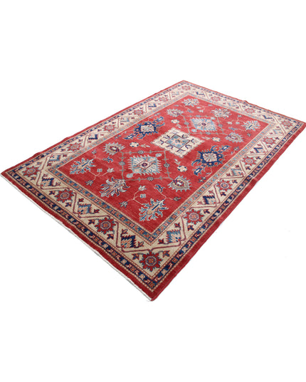 Kazak 5' 0" X 7' 9" Hand Knotted Wool Rug 5' 0" X 7' 9" (152 X 236) / Red / Wool