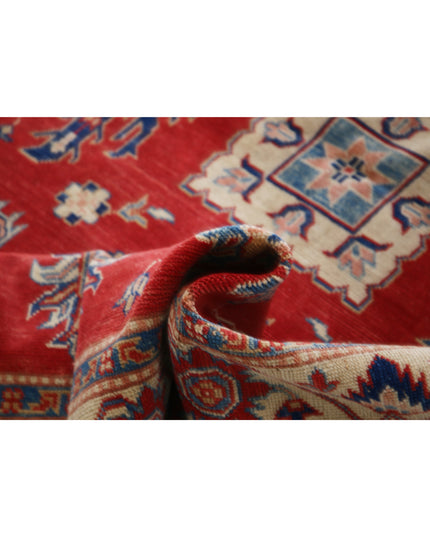 Kazak 5' 0" X 7' 9" Hand Knotted Wool Rug 5' 0" X 7' 9" (152 X 236) / Red / Wool