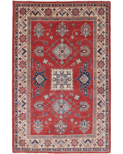 Kazak 5' 0" X 7' 9" Hand Knotted Wool Rug 5' 0" X 7' 9" (152 X 236) / Red / Wool