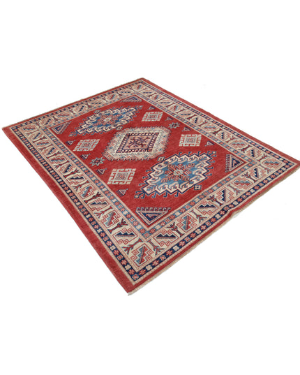 Kazak 4' 11" X 6' 0" Hand Knotted Wool Rug 4' 11" X 6' 0" (150 X 183) / Red / Wool