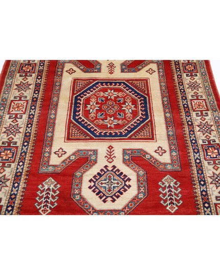 Kazak 4' 11" X 6' 5" Hand Knotted Wool Rug 4' 11" X 6' 5" (150 X 196) / Red / Wool