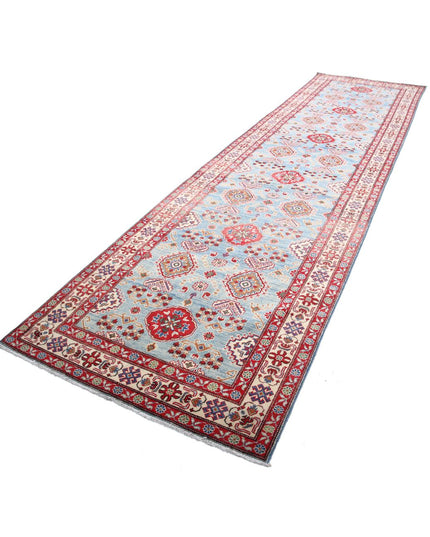 Kazak 4' 0" X 14' 5" Hand Knotted Wool Rug 4' 0" X 14' 5" (122 X 440) / Blue / Wool