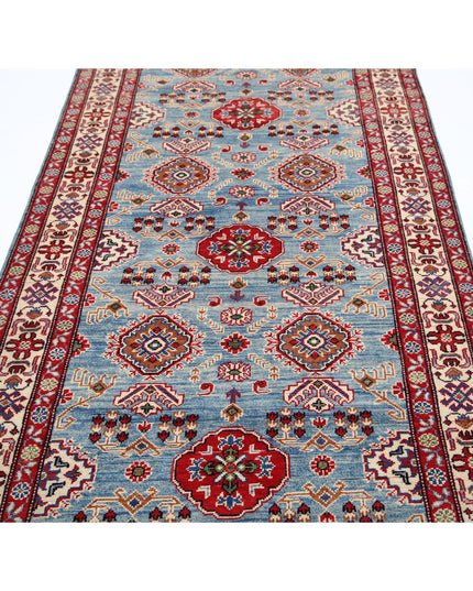 Kazak 4' 0" X 14' 5" Hand Knotted Wool Rug 4' 0" X 14' 5" (122 X 440) / Blue / Wool