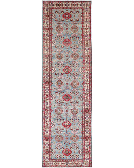 Kazak 4' 0" X 14' 5" Hand Knotted Wool Rug 4' 0" X 14' 5" (122 X 440) / Blue / Wool
