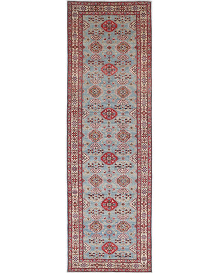 Kazak 4' 1" X 14' 4" Hand Knotted Wool Rug 4' 1" X 14' 4" (124 X 437) / Blue / Wool