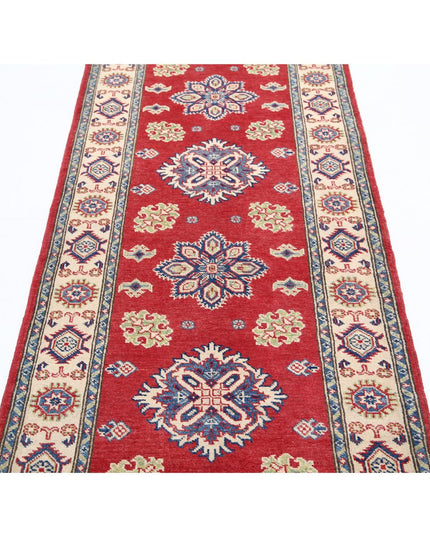 Kazak 2' 10" X 9' 10" Hand Knotted Wool Rug 2' 10" X 9' 10" (86 X 300) / Red / Wool