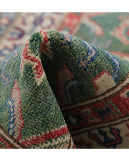 Kazak 2' 1" X 5' 8" Hand Knotted Wool Rug 2' 1" X 5' 8" (63 X 173) / Green / Wool