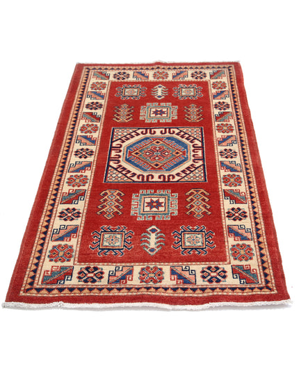 Kazak 3' 2" X 5' 0" Hand Knotted Wool Rug 3' 2" X 5' 0" (97 X 152) / Red / Wool