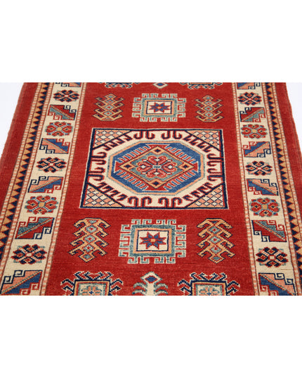 Kazak 3' 2" X 5' 0" Hand Knotted Wool Rug 3' 2" X 5' 0" (97 X 152) / Red / Wool