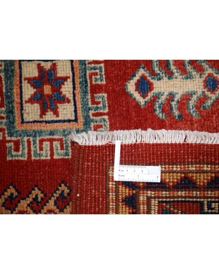 Kazak 3' 2" X 5' 0" Hand Knotted Wool Rug 3' 2" X 5' 0" (97 X 152) / Red / Wool