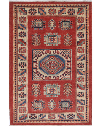 Kazak 3' 2" X 5' 0" Hand Knotted Wool Rug 3' 2" X 5' 0" (97 X 152) / Red / Wool