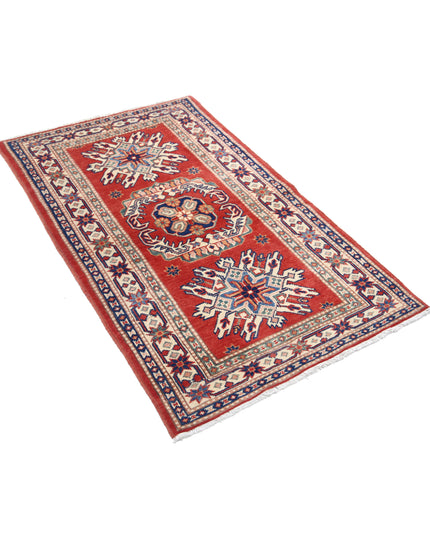 Kazak 2' 11" X 4' 11" Hand Knotted Wool Rug 2' 11" X 4' 11" (89 X 150) / Red / Wool