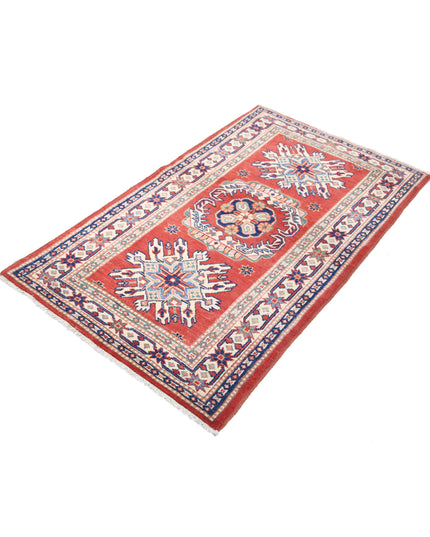 Kazak 2' 11" X 4' 11" Hand Knotted Wool Rug 2' 11" X 4' 11" (89 X 150) / Red / Wool