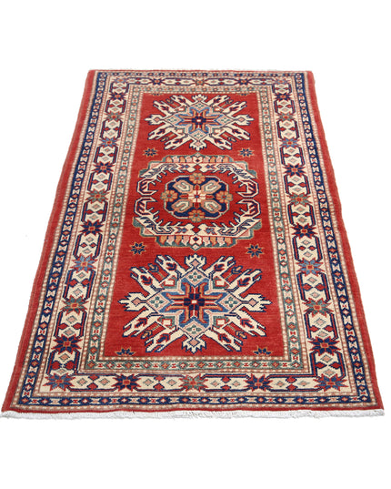 Kazak 2' 11" X 4' 11" Hand Knotted Wool Rug 2' 11" X 4' 11" (89 X 150) / Red / Wool