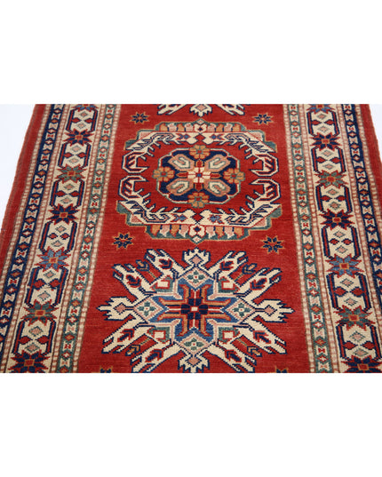 Kazak 2' 11" X 4' 11" Hand Knotted Wool Rug 2' 11" X 4' 11" (89 X 150) / Red / Wool